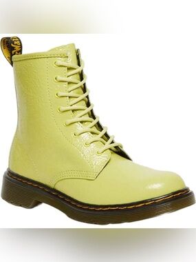 DR. MARTENS 1460 Combat Boots Patent Leather Light Lime Green Women’s Size 5